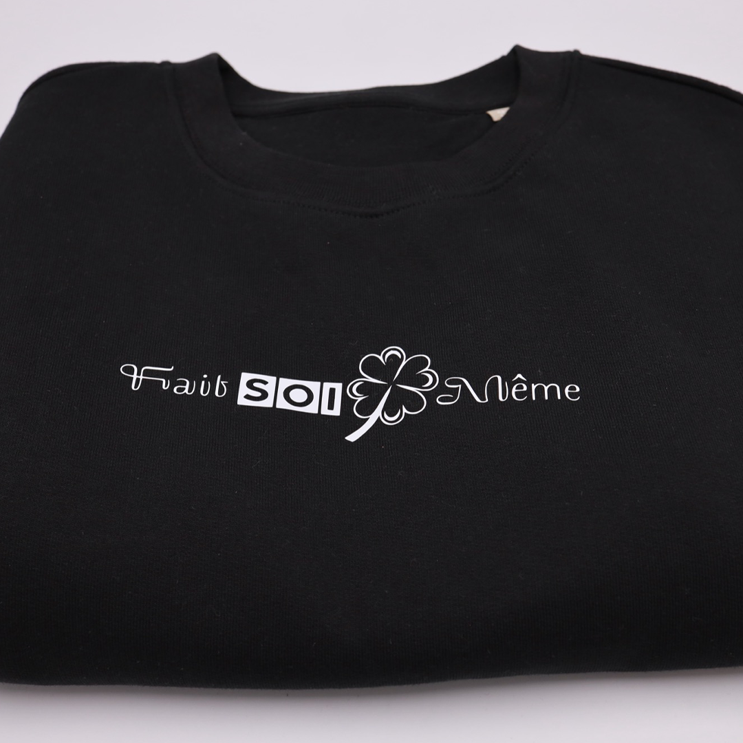 Black FSM Sweater met Witte Opdruk – Unisex - Afbeelding 3