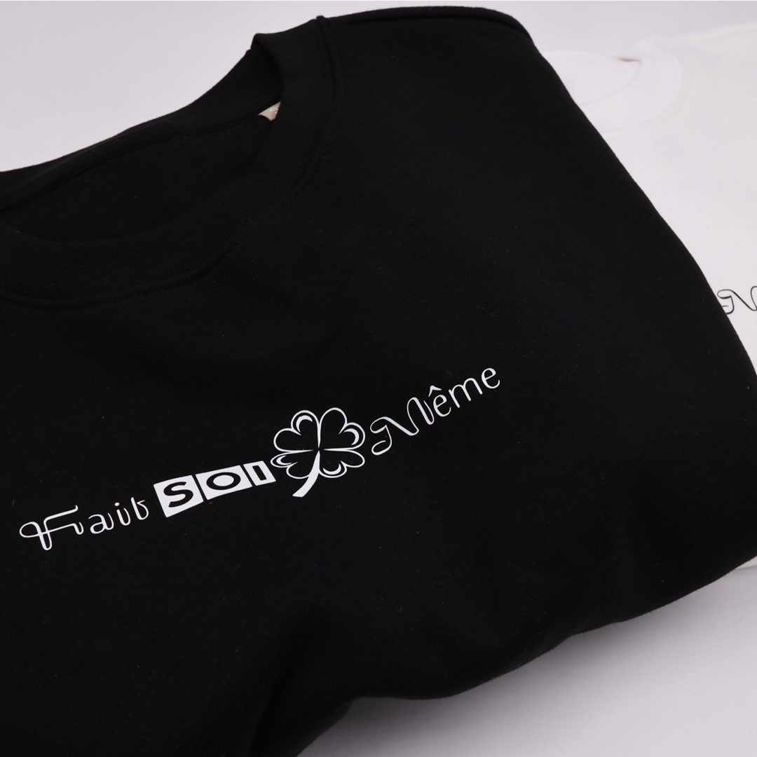 Black FSM Sweater met Witte Opdruk – Unisex