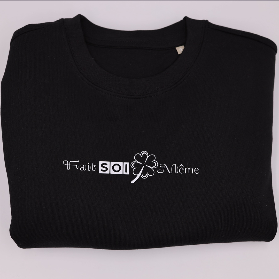 Black FSM Sweater met Witte Opdruk – Unisex - Afbeelding 2