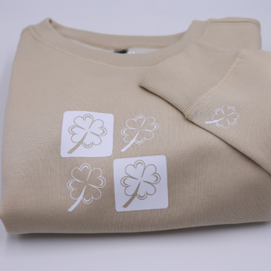 Beige-zand FSM Sweater met Witte Opdruk – Unisex